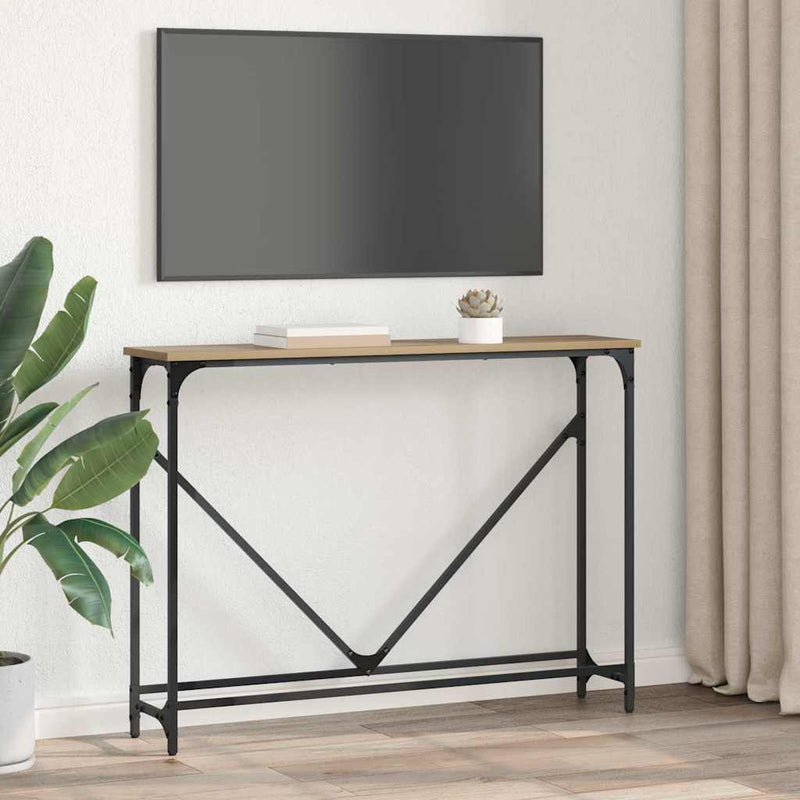 vidaXL Konzolasztal Artisan tölgy 102 x 23 x 75 cm Faanyag