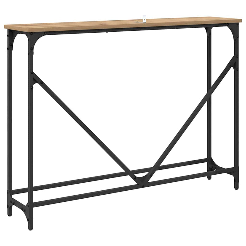 vidaXL Konzolasztal Artisan tölgy 102 x 23 x 75 cm Faanyag