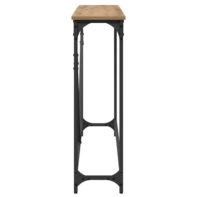 vidaXL Konzolasztal Artisan tölgy 102 x 23 x 75 cm Faanyag