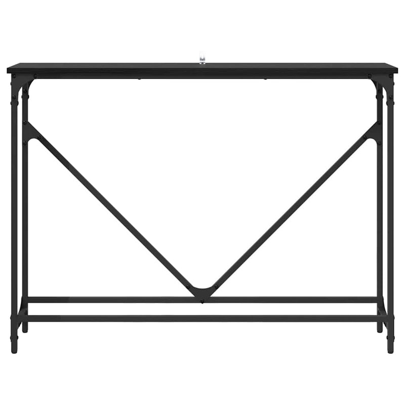 vidaXL Konzolasztal Fekete tölgy 102 x 23 x 75 cm Faanyag