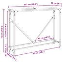 vidaXL Konzolasztal Fekete tölgy 102 x 23 x 75 cm Faanyag