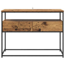 vidaXL Konzolasztal fiókkal Öreg fa 100 x 40 x 75 cm Faanyag