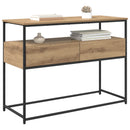 vidaXL Konzolasztal fiókkal Artisan tölgy 100 x 40 x 75 cm Faanyag