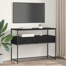 vidaXL Konzolasztal fiókkal Fekete tölgy 100 x 40 x 75 cm Faanyag