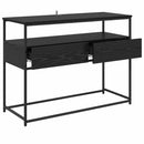 vidaXL Konzolasztal fiókkal Fekete tölgy 100 x 40 x 75 cm Faanyag