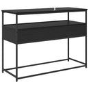 vidaXL Konzolasztal fiókkal Fekete tölgy 100 x 40 x 75 cm Faanyag