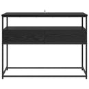 vidaXL Konzolasztal fiókkal Fekete tölgy 100 x 40 x 75 cm Faanyag