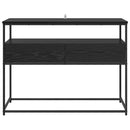 vidaXL Konzolasztal fiókkal Fekete tölgy 100 x 40 x 75 cm Faanyag