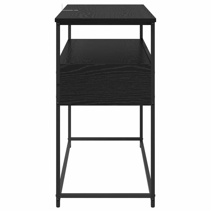 vidaXL Konzolasztal fiókkal Fekete tölgy 100 x 40 x 75 cm Faanyag
