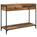 vidaXL Konzolasztal fiókkal Öreg fa 100 x 34,5 x 75 cm Faanyag