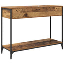vidaXL Konzolasztal fiókkal Öreg fa 100 x 34,5 x 75 cm Faanyag