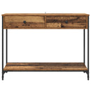 vidaXL Konzolasztal fiókkal Öreg fa 100 x 34,5 x 75 cm Faanyag