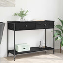 vidaXL Konzolasztal fiókkal Fekete tölgy 100 x 34,5 x 75 cm Faanyag