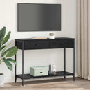 vidaXL Konzolasztal fiókkal Fekete tölgy 100 x 34,5 x 75 cm Faanyag