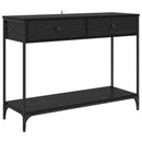 vidaXL Konzolasztal fiókkal Fekete tölgy 100 x 34,5 x 75 cm Faanyag