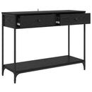 vidaXL Konzolasztal fiókkal Fekete tölgy 100 x 34,5 x 75 cm Faanyag