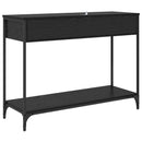 vidaXL Konzolasztal fiókkal Fekete tölgy 100 x 34,5 x 75 cm Faanyag