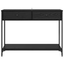 vidaXL Konzolasztal fiókkal Fekete tölgy 100 x 34,5 x 75 cm Faanyag