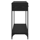 vidaXL Konzolasztal fiókkal Fekete tölgy 100 x 34,5 x 75 cm Faanyag