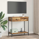 vidaXL Konzolasztal fiókkal Öreg fa 75 x 34,5 x 75 cm Faanyag