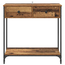 vidaXL Konzolasztal fiókkal Öreg fa 75 x 34,5 x 75 cm Faanyag