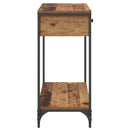 vidaXL Konzolasztal fiókkal Öreg fa 75 x 34,5 x 75 cm Faanyag