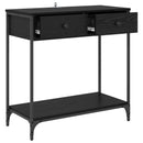 vidaXL Konzolasztal fiókkal Fekete tölgy 75 x 34,5 x 75 cm Faanyag
