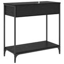 vidaXL Konzolasztal fiókkal Fekete tölgy 75 x 34,5 x 75 cm Faanyag