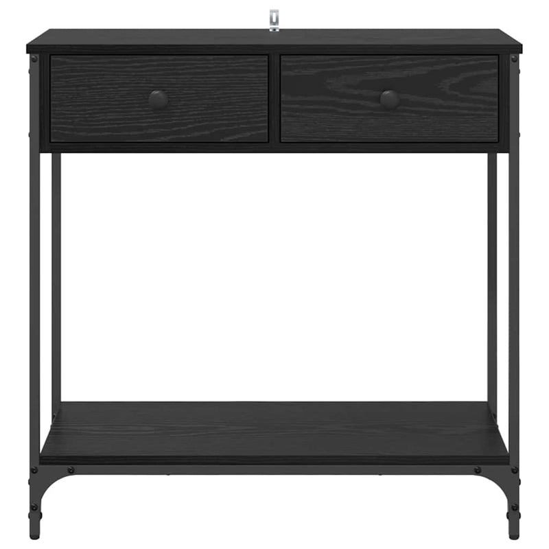 vidaXL Konzolasztal fiókkal Fekete tölgy 75 x 34,5 x 75 cm Faanyag