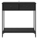 vidaXL Konzolasztal fiókkal Fekete tölgy 75 x 34,5 x 75 cm Faanyag