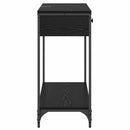 vidaXL Konzolasztal fiókkal Fekete tölgy 75 x 34,5 x 75 cm Faanyag