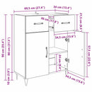 vidaXL Széf fiókkal Artisan tölgy 69,5 x 34 x 90 cm Faanyag