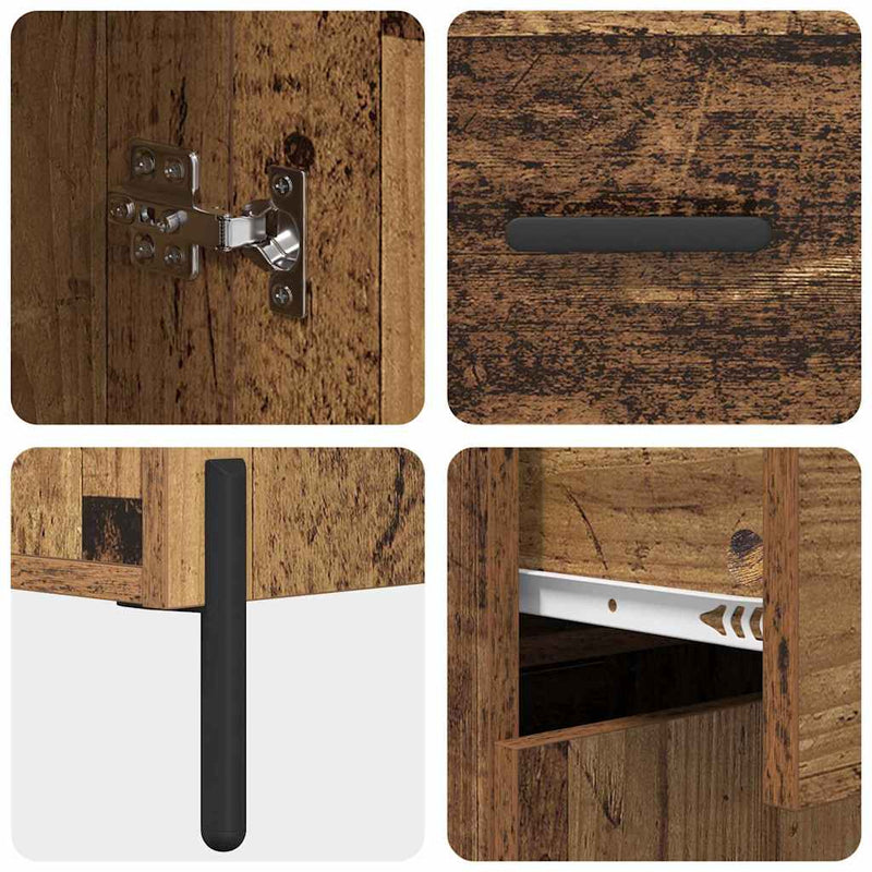 vidaXL Széf fiókkal Öreg fa 69,5 x 34 x 90 cm Faanyag