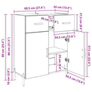 vidaXL Széf fiókkal Fekete tölgy 69,5 x 34 x 90 cm Faanyag