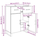 vidaXL Széf fiókkal Artisan tölgy 69,5 x 34 x 90 cm Faanyag