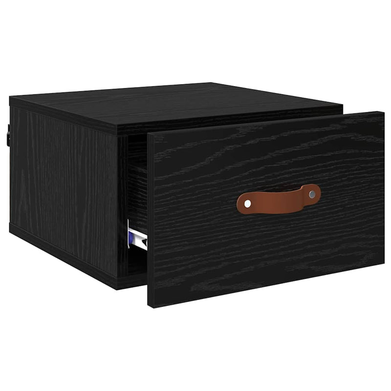 vidaXL Fali éjjeli szekrény Fekete tölgy 35 x 35 x 20 cm Faanyag