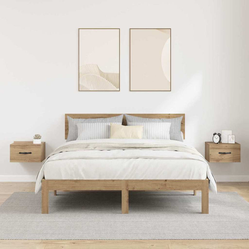 vidaXL Éjjeliszekrény 2 pcs kézműves tölgy 35 x 35 x 20 cm Faanyag