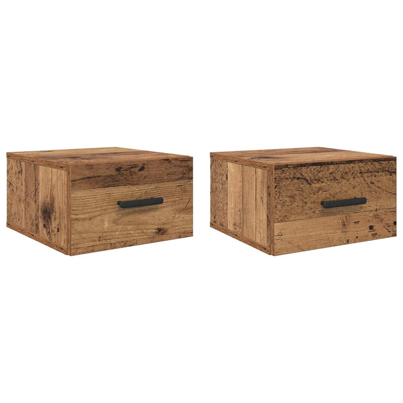 vidaXL Éjjeliszekrény 2 pcs Régi fa 35 x 35 x 20 cm Faanyag