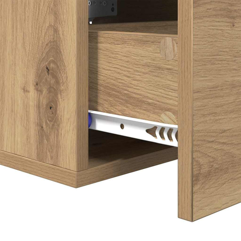 vidaXL Éjjeliszekrény 2 pcs kézműves tölgy 35 x 35 x 20 cm Faanyag