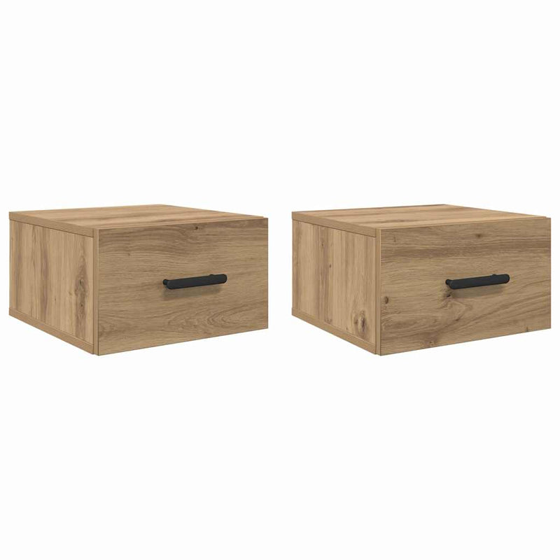 vidaXL Éjjeliszekrény 2 pcs kézműves tölgy 35 x 35 x 20 cm Faanyag