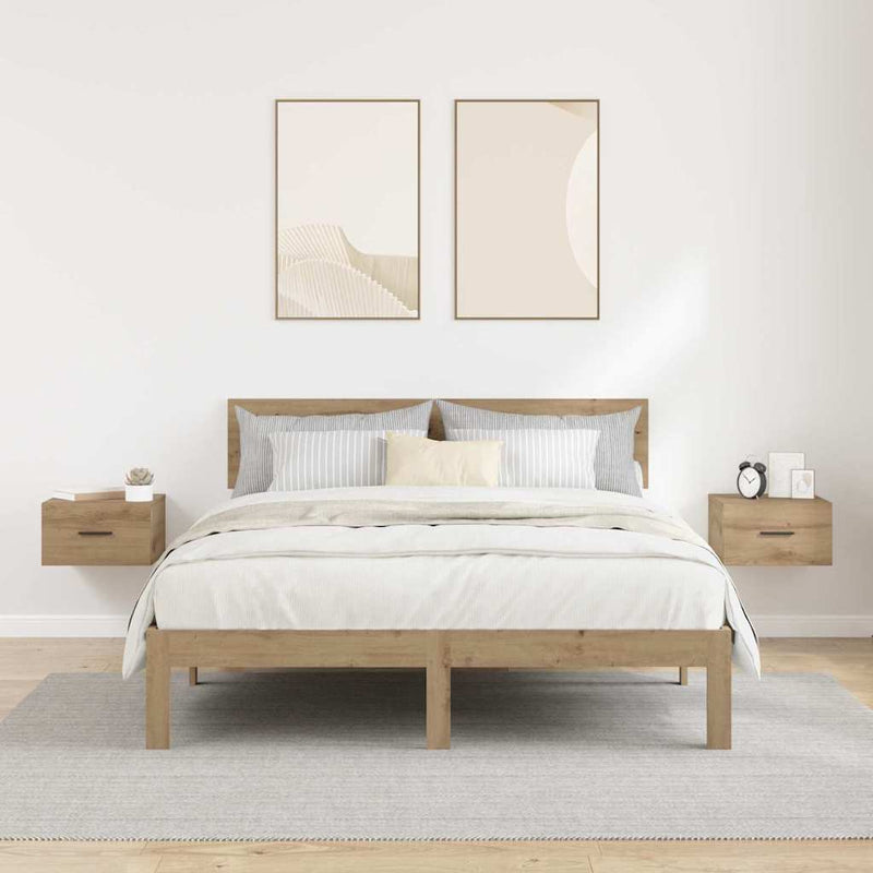 vidaXL Éjjeliszekrény 2 pcs kézműves tölgy 35 x 35 x 20 cm Faanyag