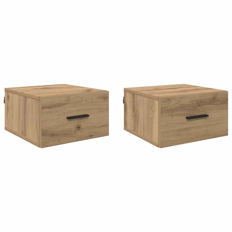 vidaXL Éjjeliszekrény 2 pcs kézműves tölgy 35 x 35 x 20 cm Faanyag