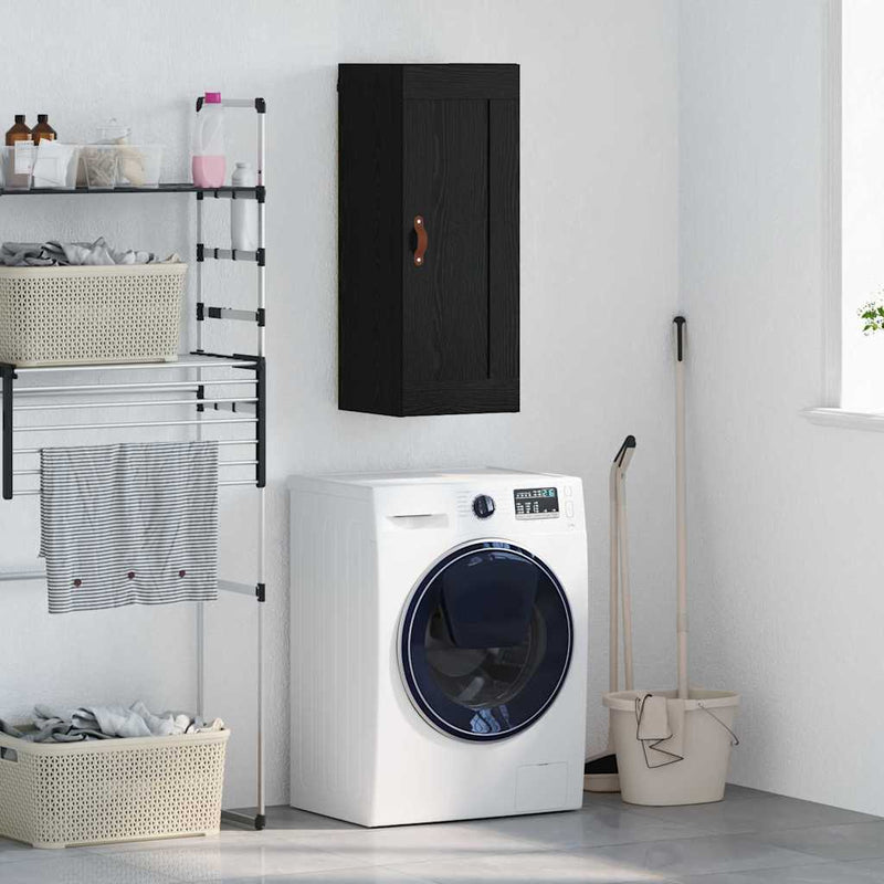 vidaXL Fali szekrény Fekete tölgy 34,5 x 34 x 90 cm Faanyag