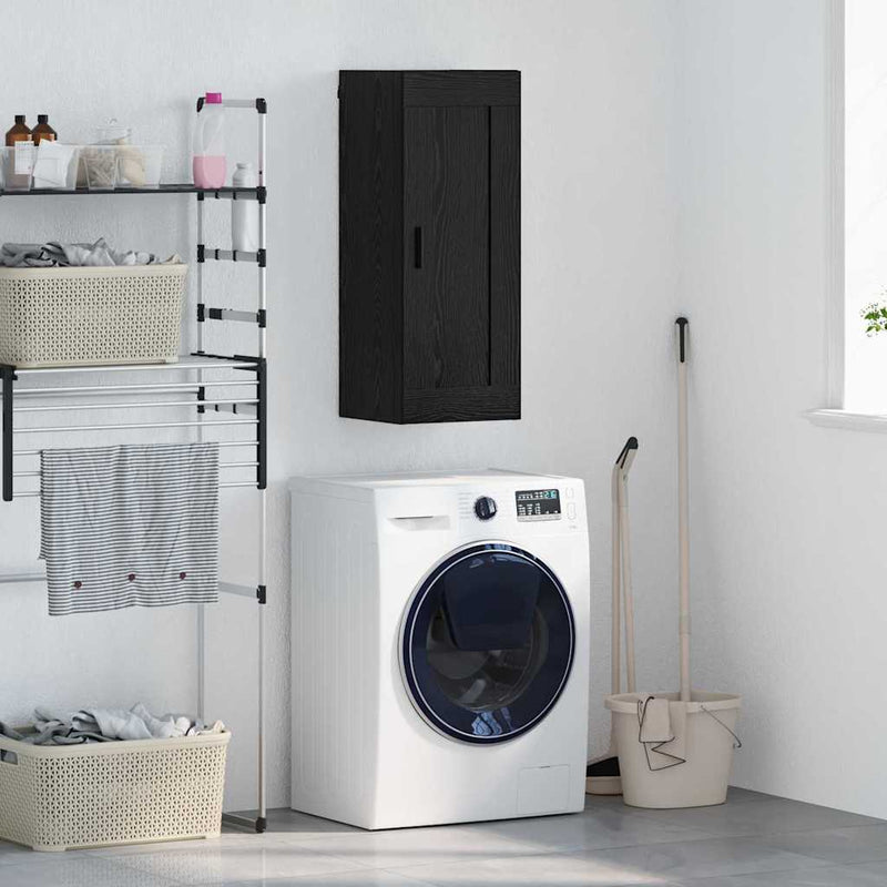 vidaXL Fali szekrény Fekete tölgy 34,5 x 34 x 90 cm Faanyag