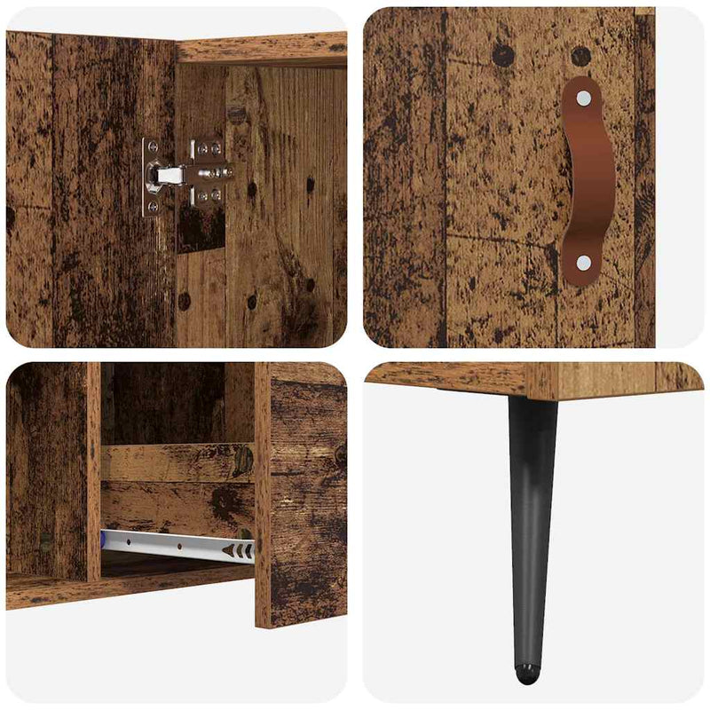 vidaXL Széf fiókkal Öreg fa 100 x 36 x 60 cm Faanyag