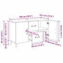 vidaXL Széf fiókkal Artisan tölgy 100 x 36 x 60 cm Faanyag