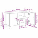 vidaXL Széf fiókkal Öreg fa 100 x 36 x 60 cm Faanyag
