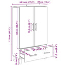 vidaXL Magasfiú fiókkal Öreg fa 69,5 x 30 x 115 cm Faanyag