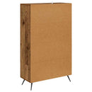 vidaXL Magasfiú fiókkal Öreg fa 69,5 x 31 x 115 cm Műanyag Fa és Üveg