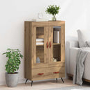 vidaXL Magasfiú Artisan tölgy 69,5 x 31 x 115 cm Műanyag Fa és Üveg